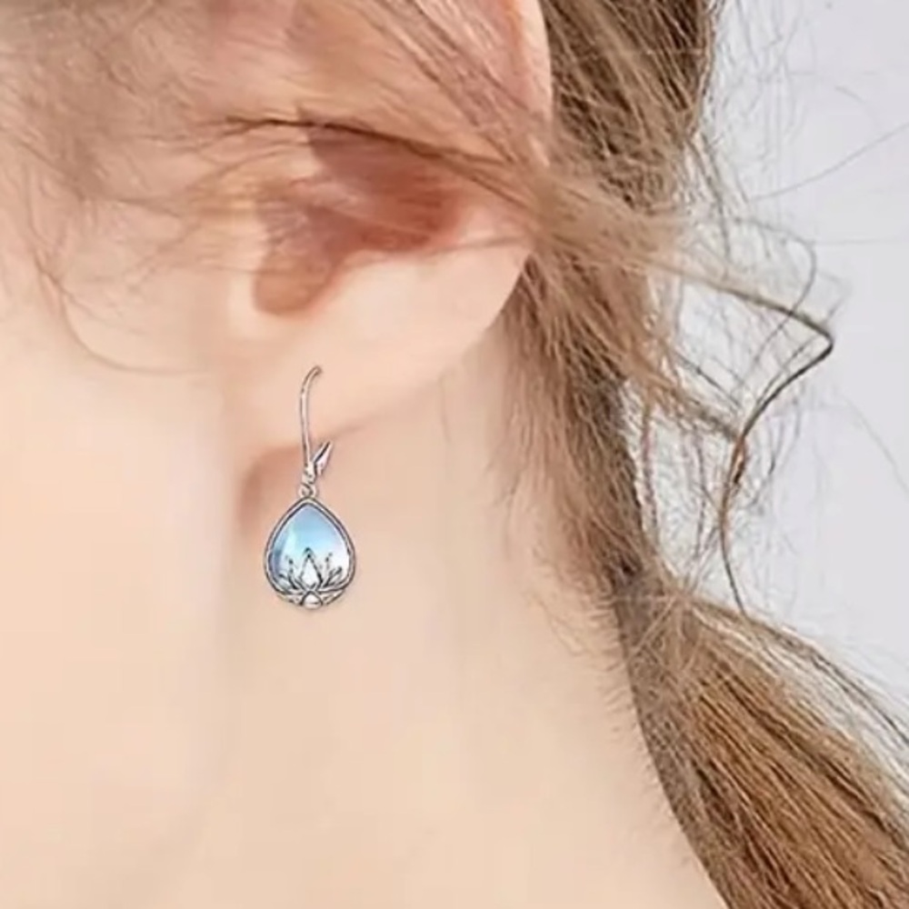 Moonstone Dangle Earrings.